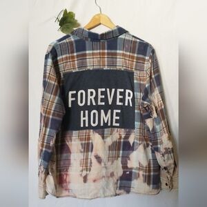 🔥IVANA RUZZO Designer Art To Wear High End Plaid Button Down Graphic Shirt L